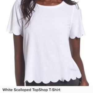 White topshop scallop tee